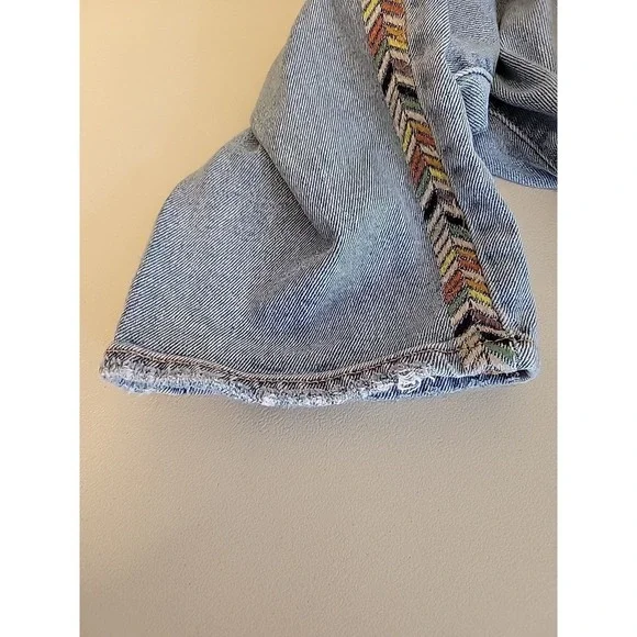 Knox Rose Embroidered Jeans Boho Western Indie Festival Chevron Stretch Size 8 - Picture 8 of 11